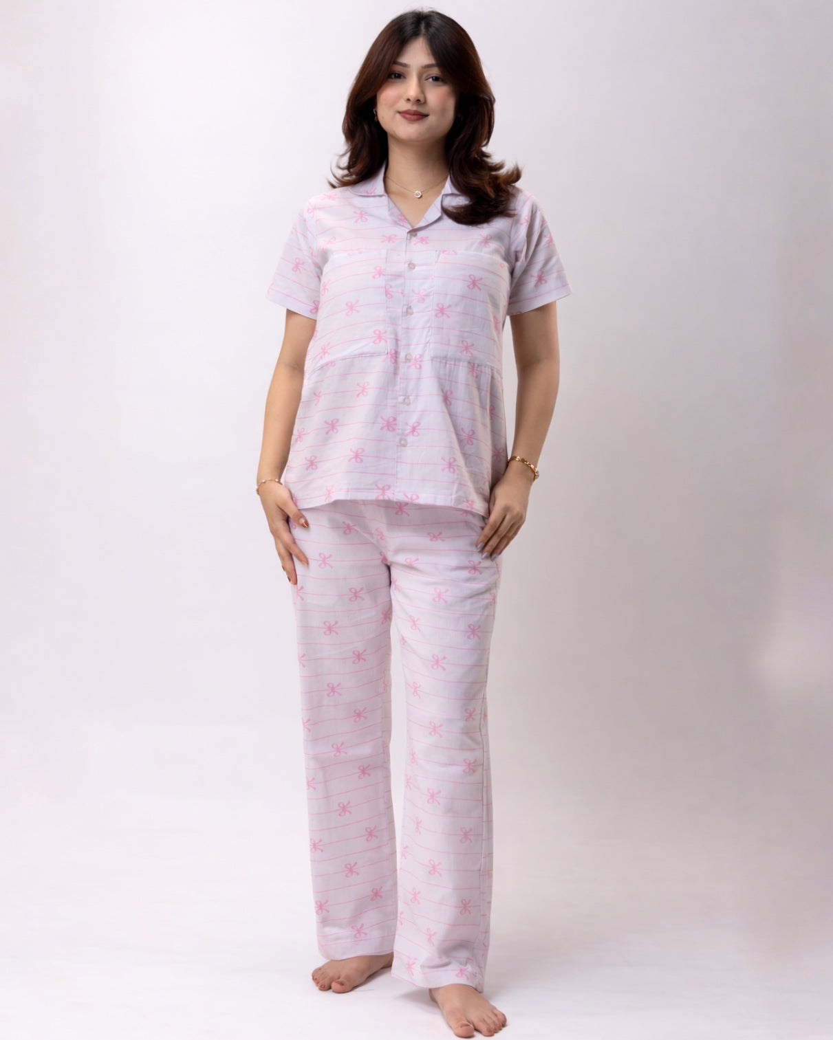 The Braless Shirt & Pyjama Set