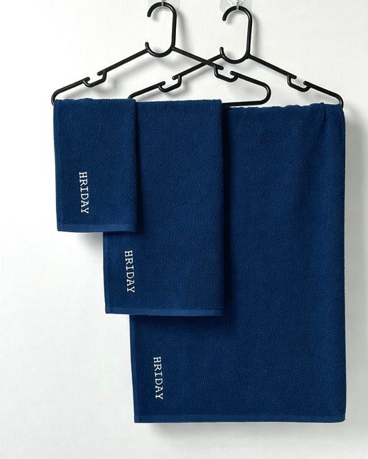 Personalised cotton towel hand towel and washcloth set